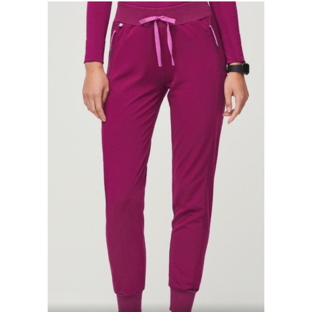 FIGS W Boston Slim Jogger Scrub Pants XS‎ Raspberry Tech Fabric Bundle of 2 NWT